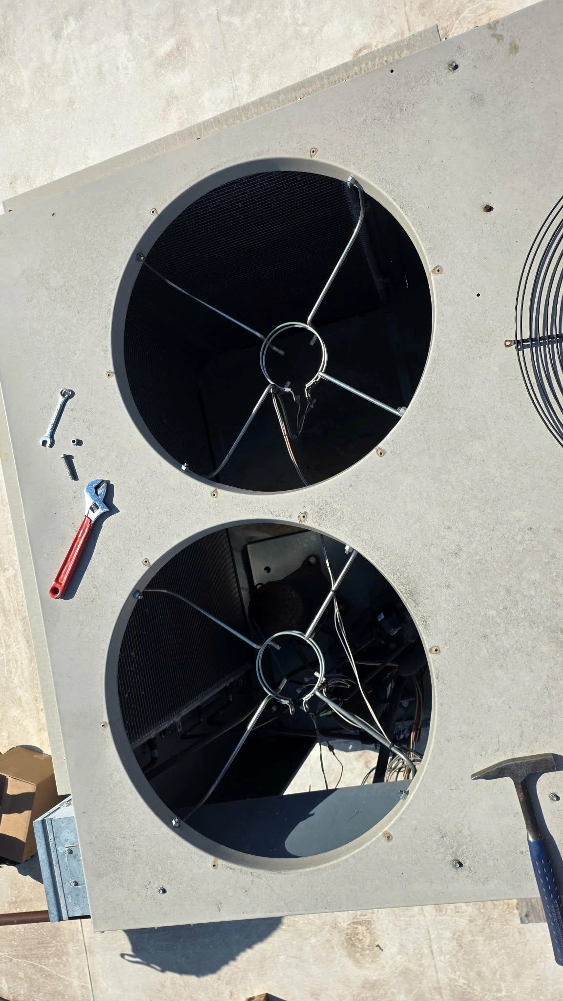 Rooftop HVAC equipment photographed on a Winsel job
